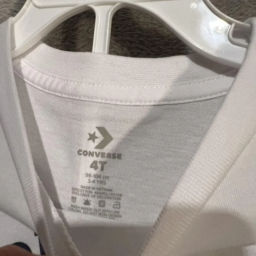 Converse Shirt Shorts Set Toddler 4T White Navy Chuck Taylor All Star Graphic